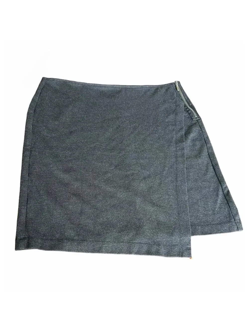 CAbi Wrap Mini Skirt 12 Charcoal Gray Faux Wrap work career party